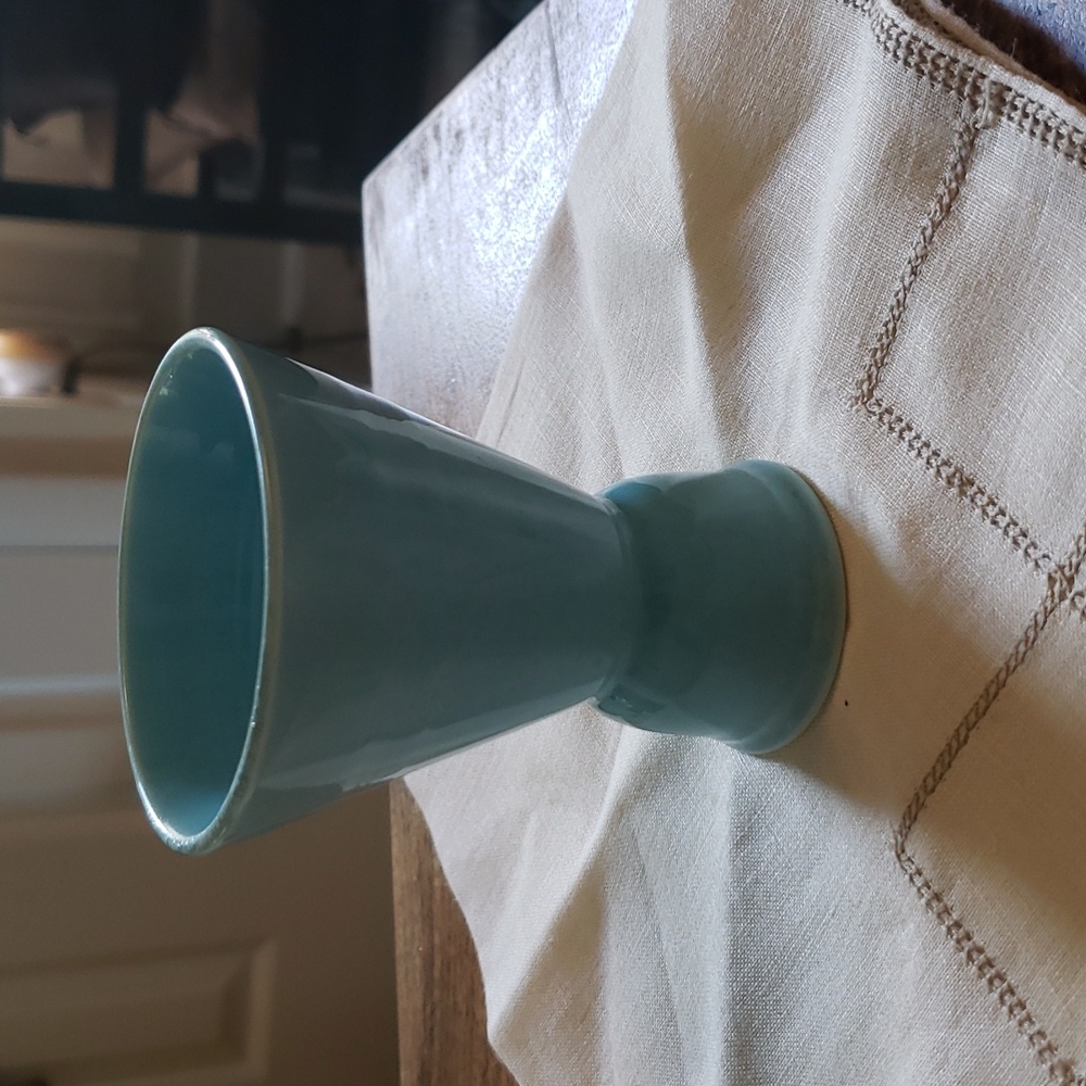 Vintage Homer Laughlin Harlequin Pottery Double Egg Cup in Turquoise